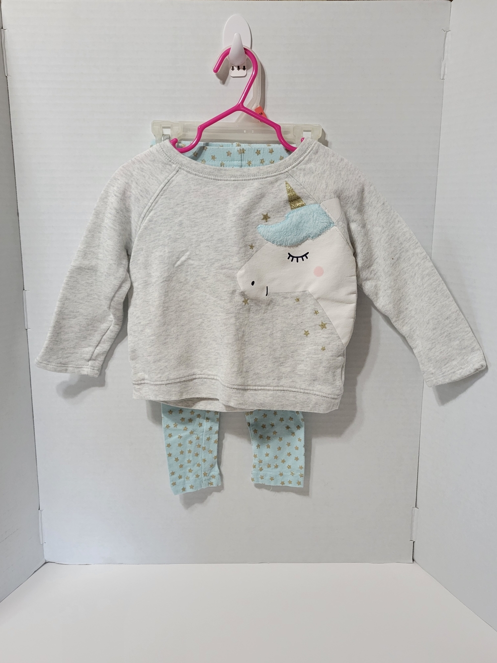 Carter’s Toddler Girl 2T Unicorn Sweatshirt & Star Leggings Outfit Set 2pc